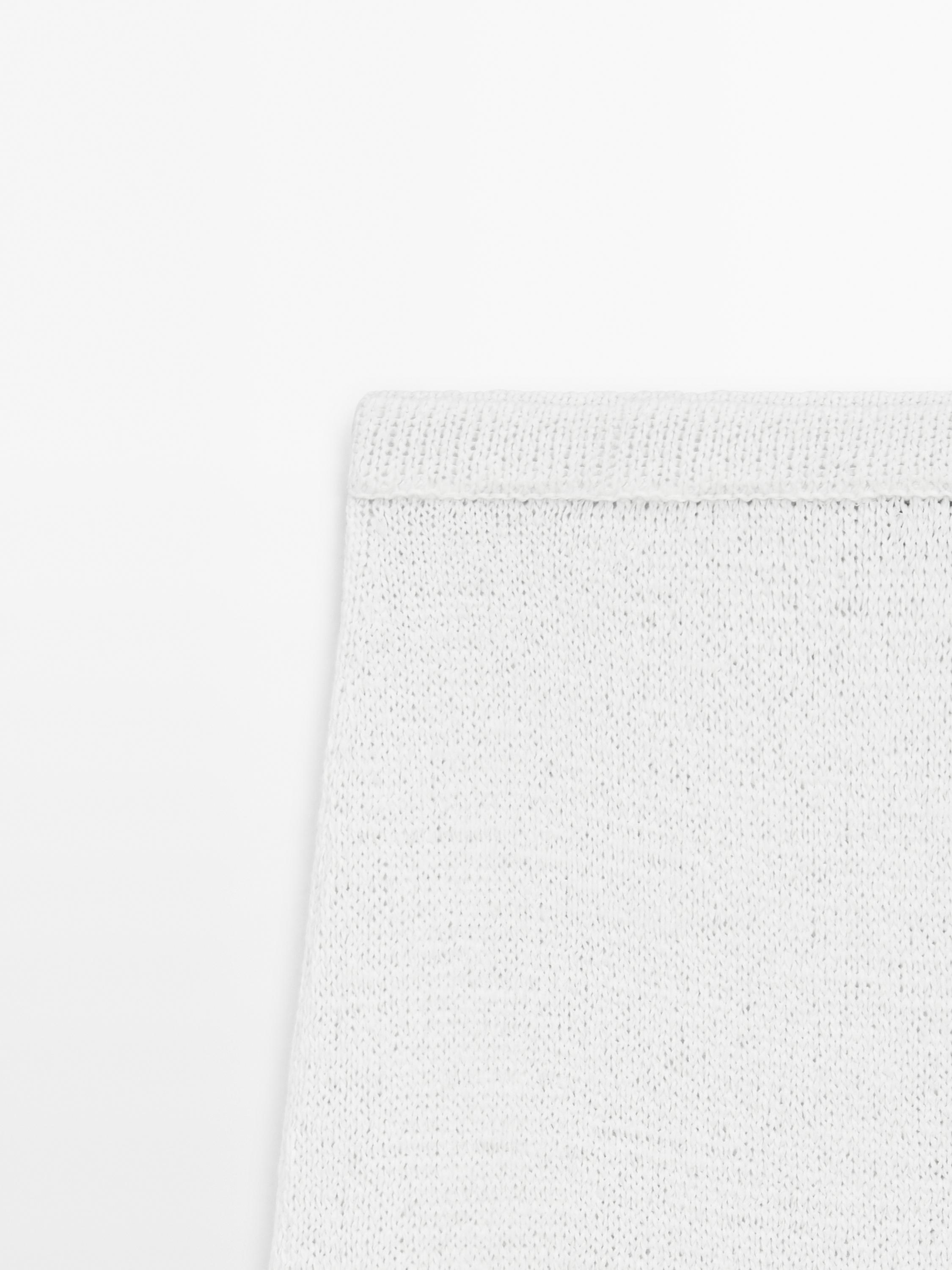 Cotton blend knit midi skirt